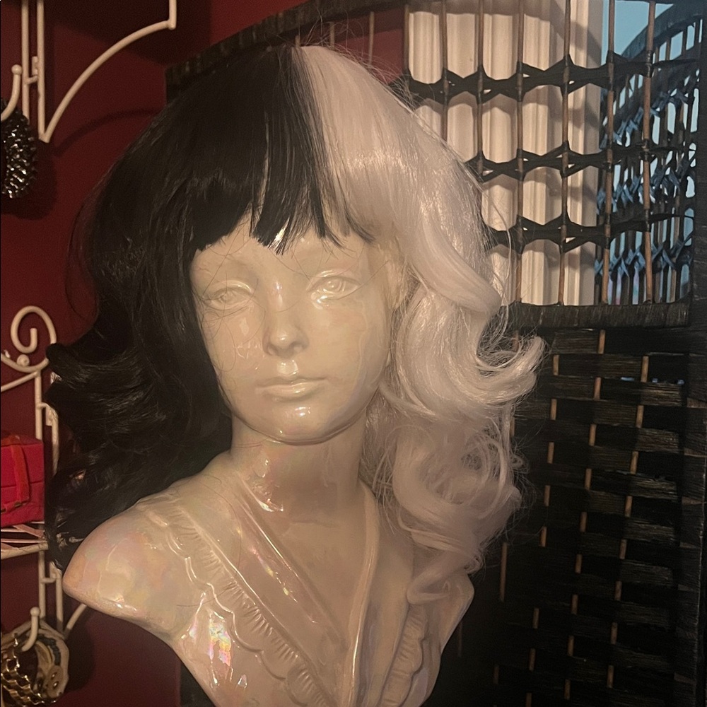 Chic Dual-Tone Black and White Wig